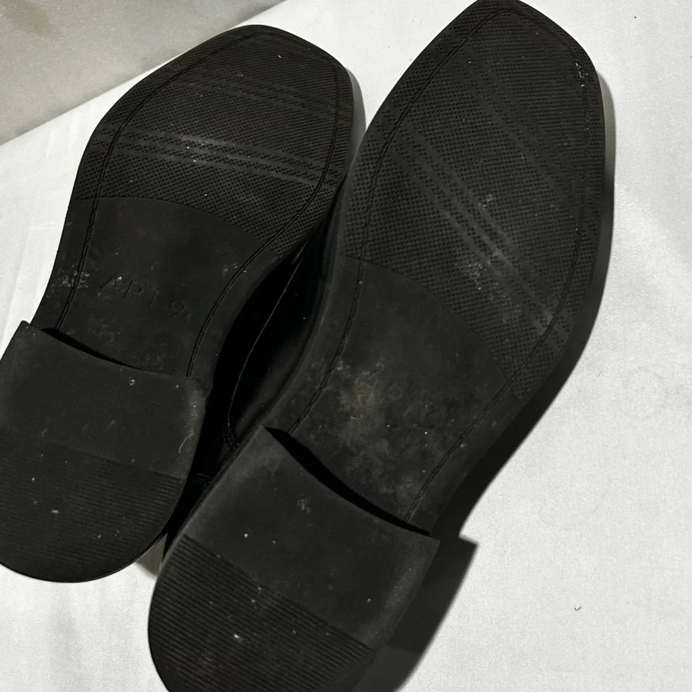 Apt 9 Mens Black Oxford Dress Shoes Ortholite Eco‎ Size 9.5 Wide lace Up